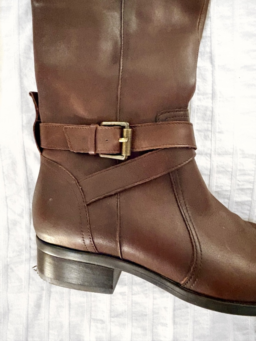 Leather Knee-High Riding Boots - Picture 5 of 8